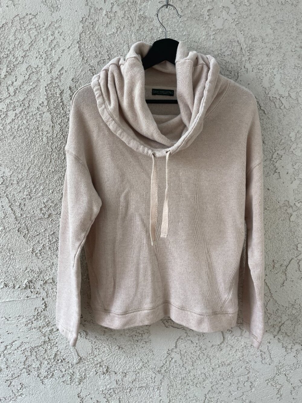 VINTAGE 90s Ralph Lauren Boxy Cowl Neck Sweatshirt Heather Oatmeal L